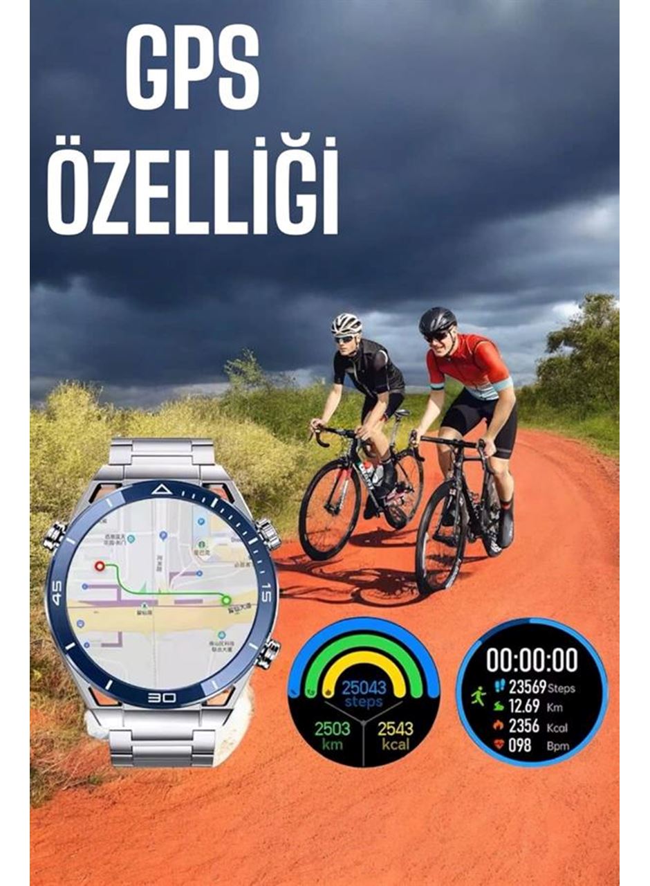 Akıllı Saat Yeni Nesil 2024 Model Metal Kordonlu Bluetooth Bağlantılı