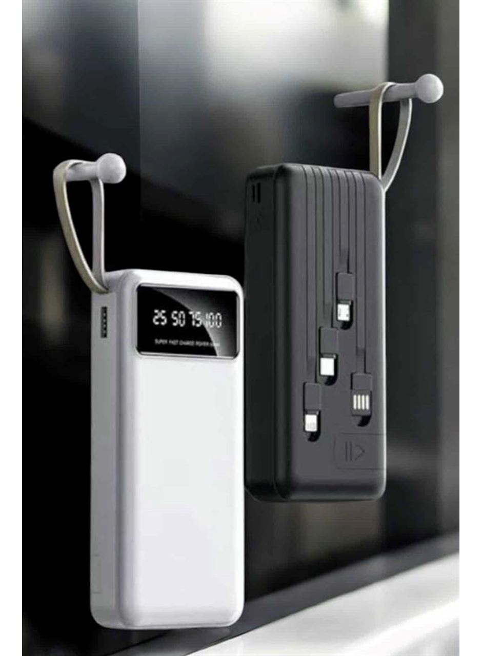 20.000 Mah Led Işıklı LCD Ekran USB Girişli Type-C Lightning Powerbank