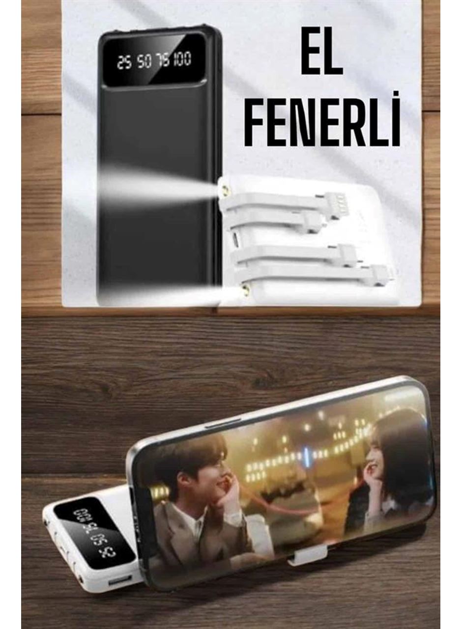 20.000 Mah Led Işıklı LCD Ekran USB Girişli Type-C Lightning Powerbank