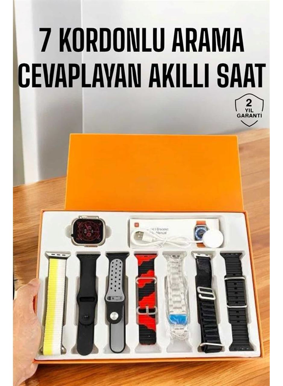 Akıllı Saat 7 Kordonlu Bildirim Görebilen Metal Kordon GPS Özelliği