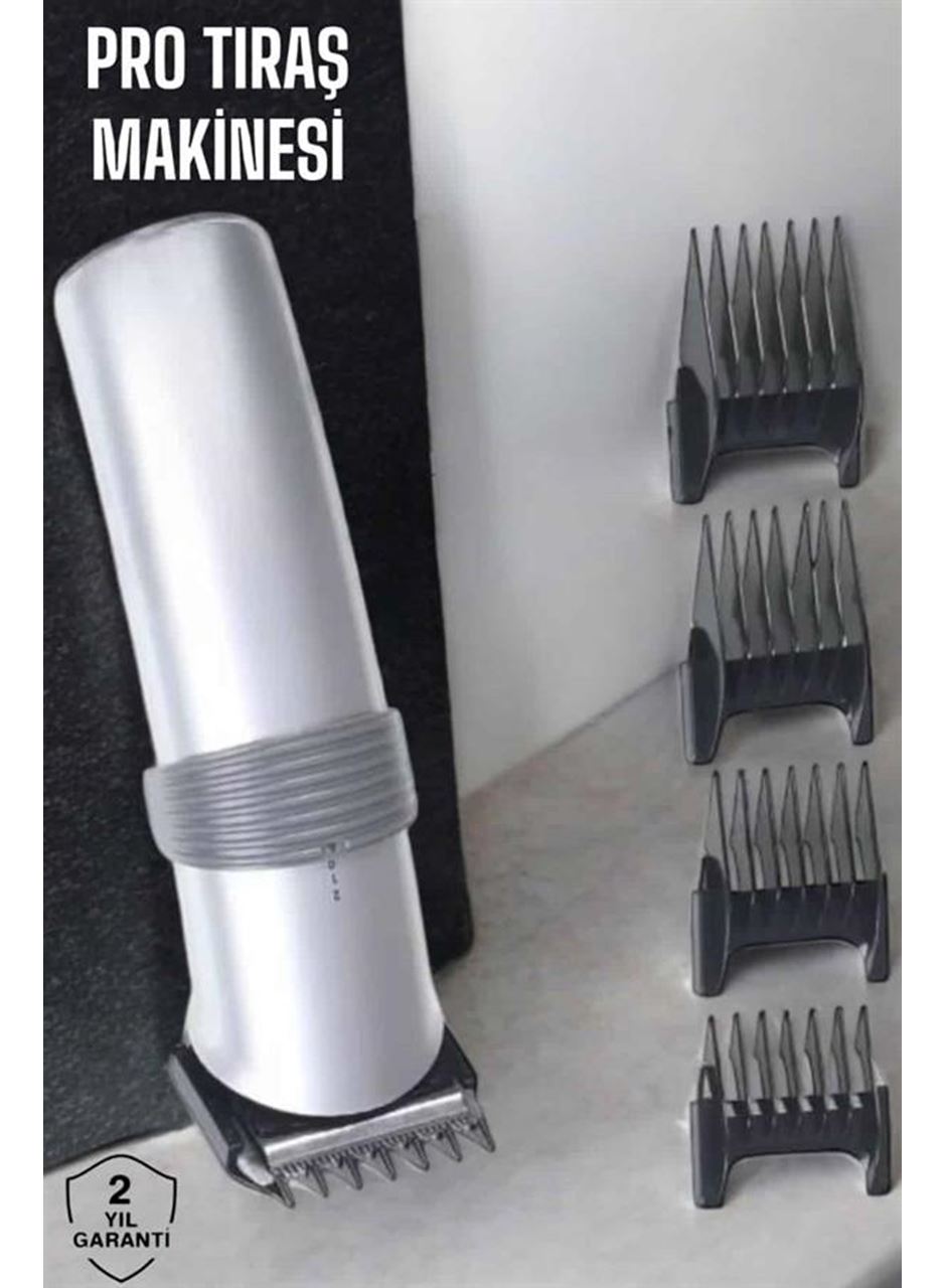 4 Taraklı Profesyonel Şarjlı Saç ve Sakal Kesme Tıraş Makinesi Seti