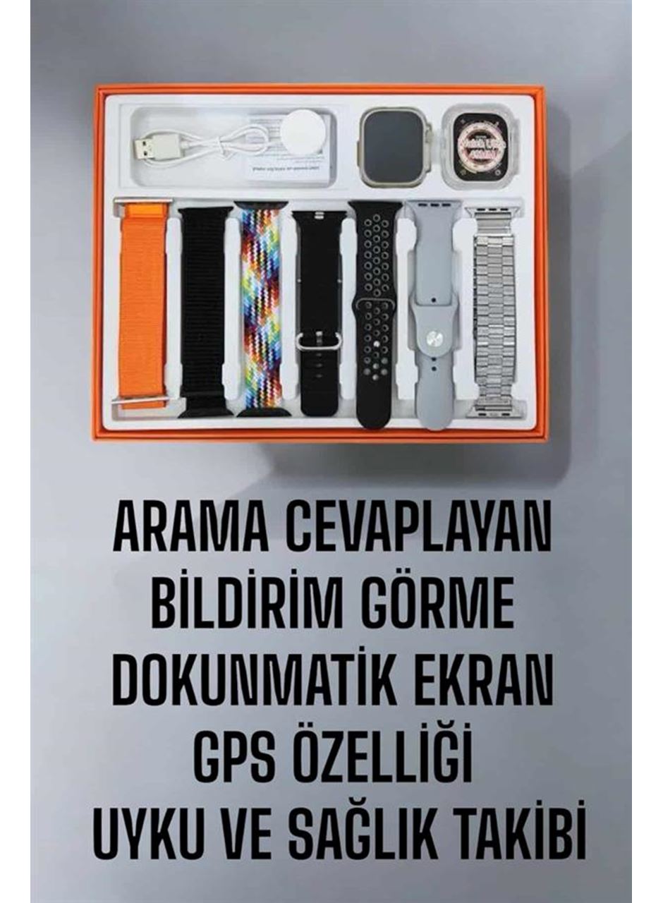 Akıllı Saat 7 Kordonlu Metal,Plastik Ve Hasır Kordon Seçeneği