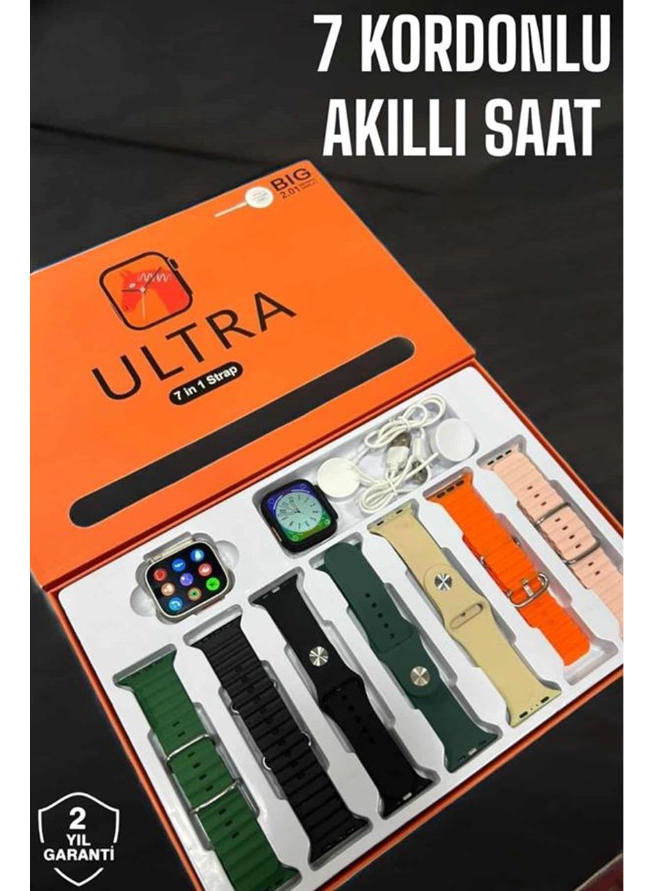 Akıllı Saat 7 Kordonlu Metal,Plastik Ve Hasır Kordon Seçeneği