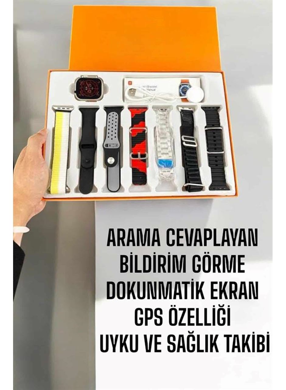 Akıllı Saat 7 Farklı Kordonlu Arama Cevaplayan Bildirim GPS Özelliği