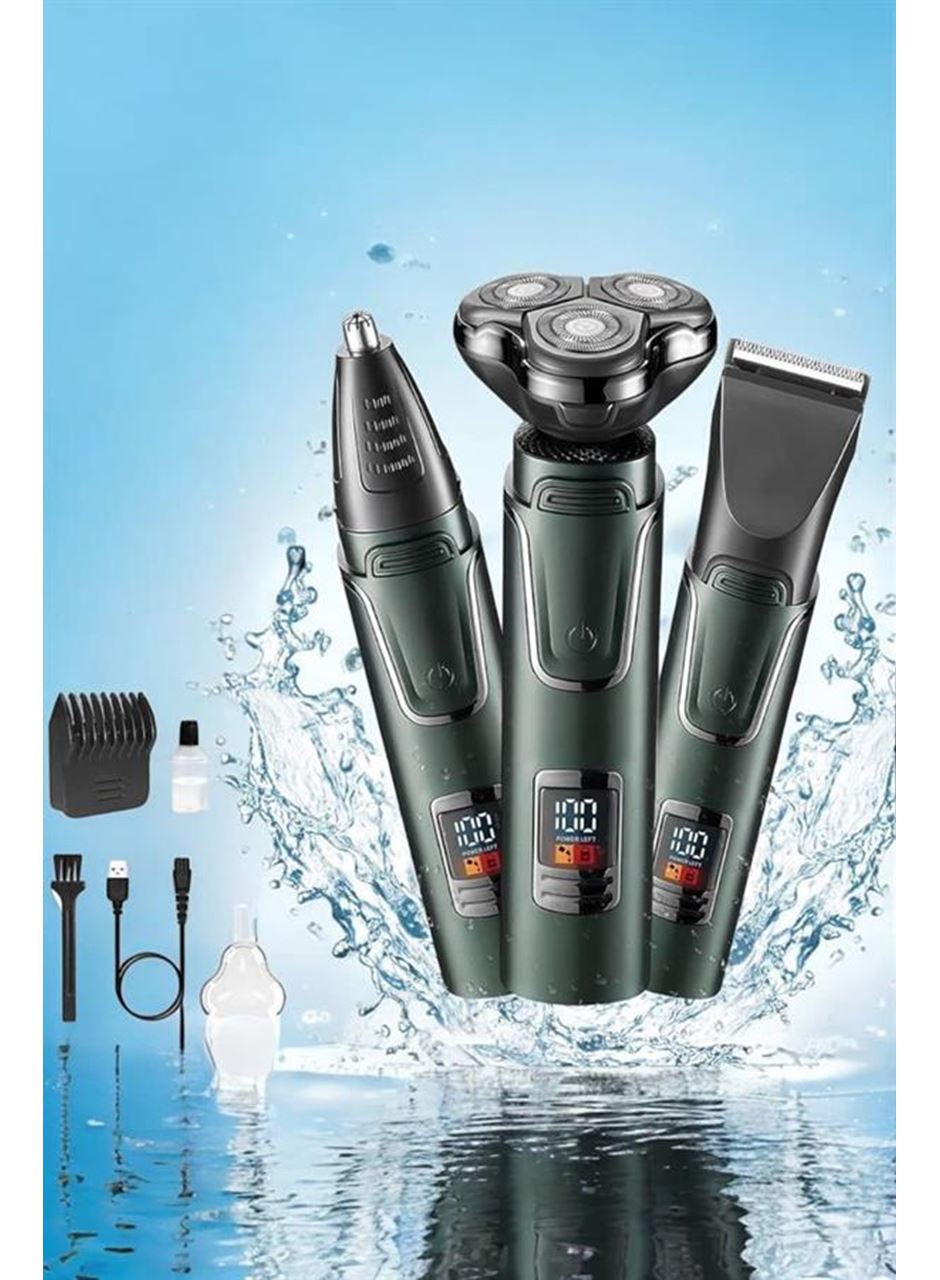 3 Başlıklı Profesyonel Saç ve Sakal Bakım Seti Vücut, Burun ve Kulak Tüy Alma