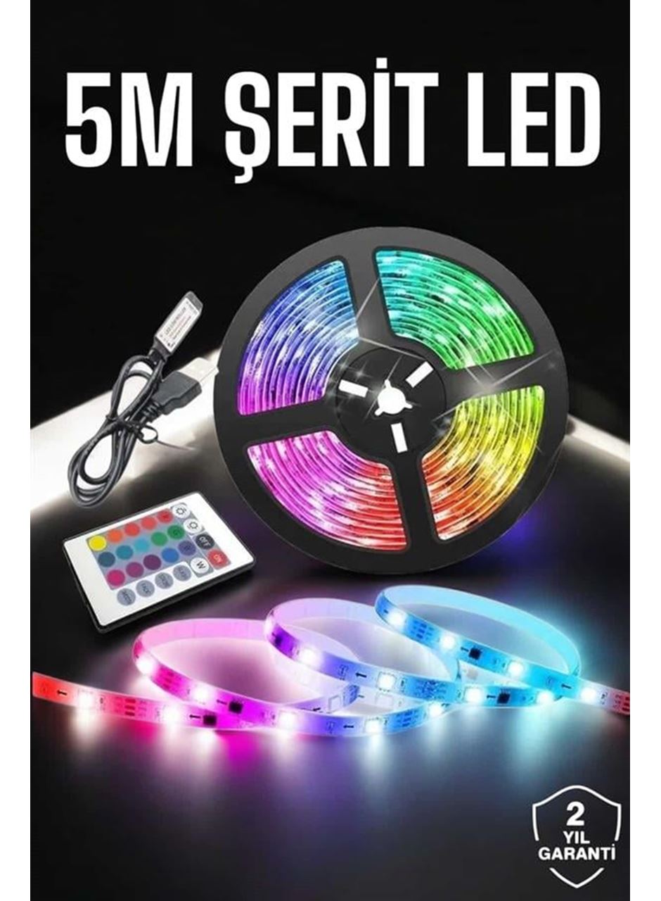 Led Işık 5 Metre Şerit Led RGB Işıklı
