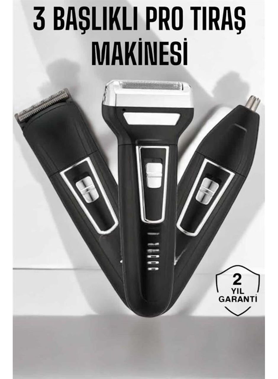 3 Başlıklı Profesyonel Tıraş Makinesi