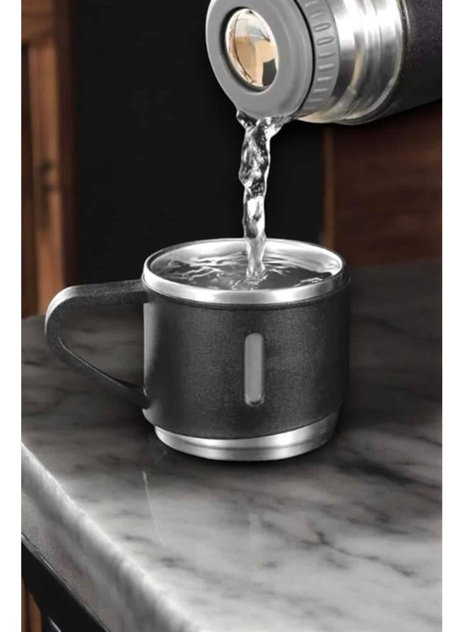 Şık ve Dayanıklı 3 Bardaklı Termos Seti Uzun Süre Isı Koruma Özellikli