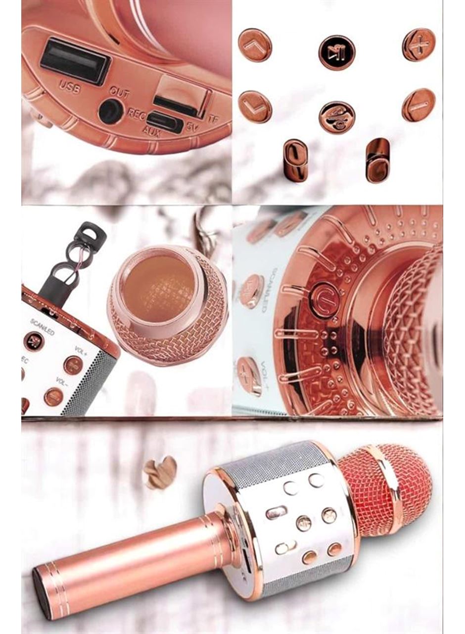 Kablosuz Bluetooth Karaoke Mikrofon USB ve AUX Girişli, Yüksek Ses Kalitesi