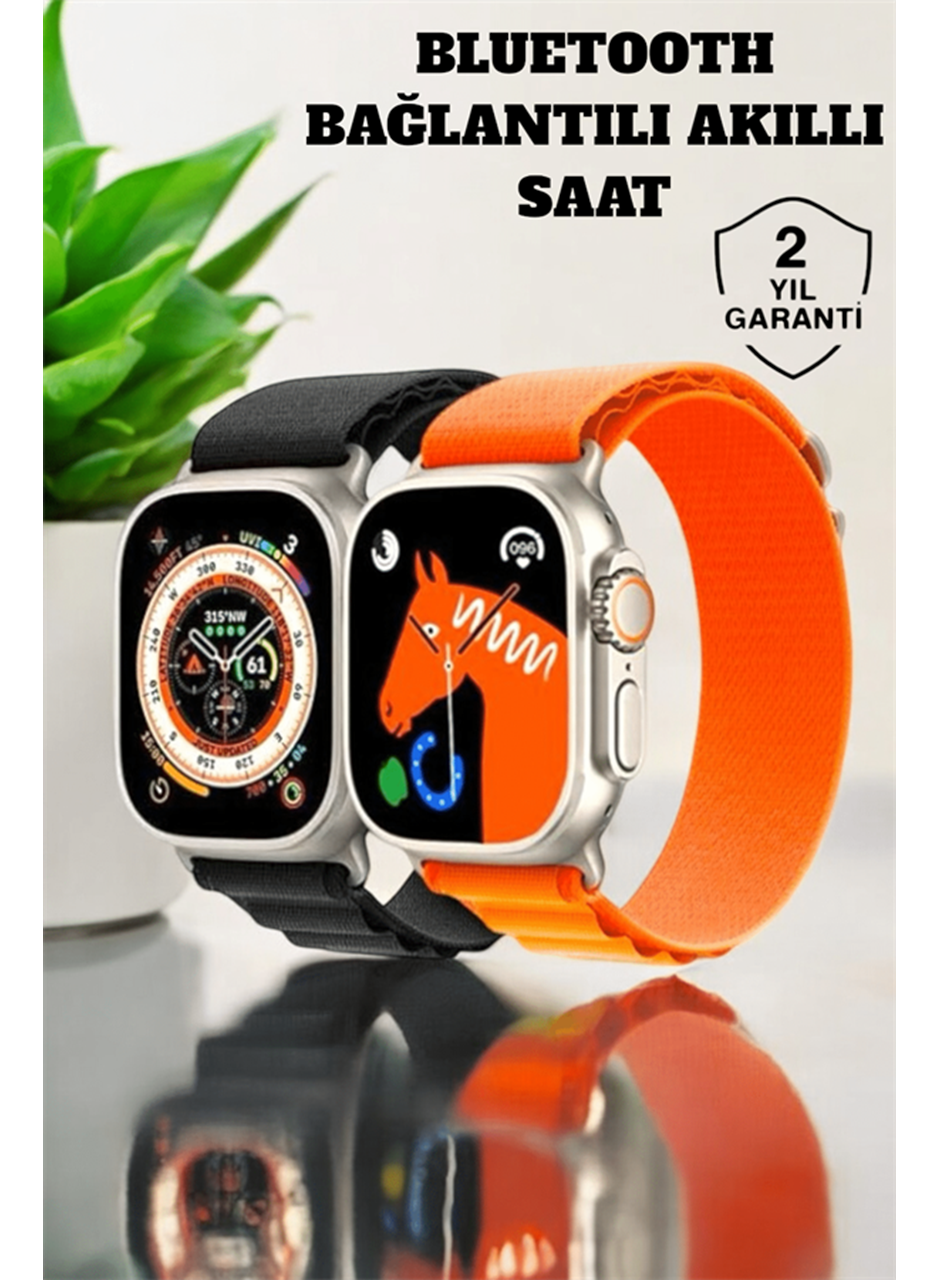 Bluetooth Bağlantılı 49MM Dokunmatik Akıllı Saat Sağlık ve Spor Takip Özellikli