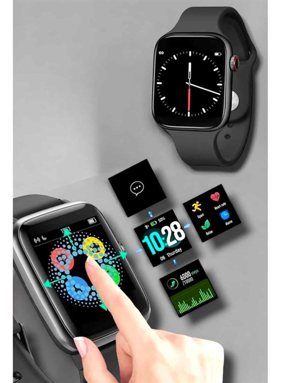 Akıllı Saat Adım Sayar, Kalp Atışı İzleme Dokunmatik Bluetooth Bağlantılı