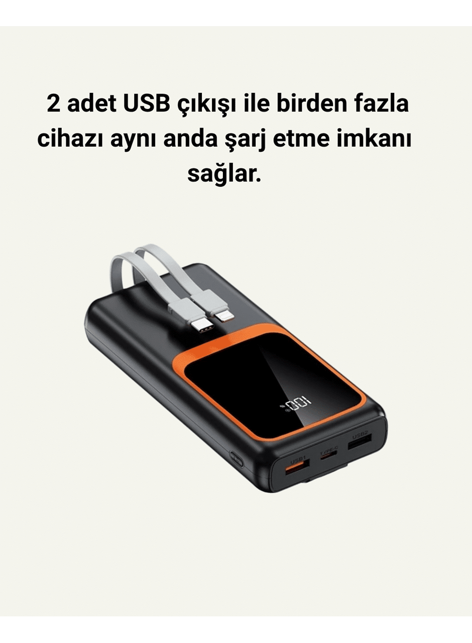 Dijital Ekranlı 20.000 mAh Powerbank | 22.5W Hızlı Şarj + Çoklu Bağlantı Seçeneği