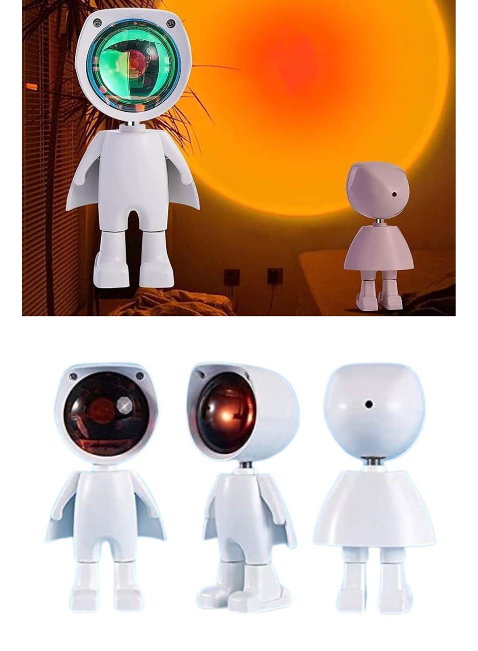 Astronot Işık Projektörü Gökkuşağı Projeksiyon Gece Lambası Hediyelik