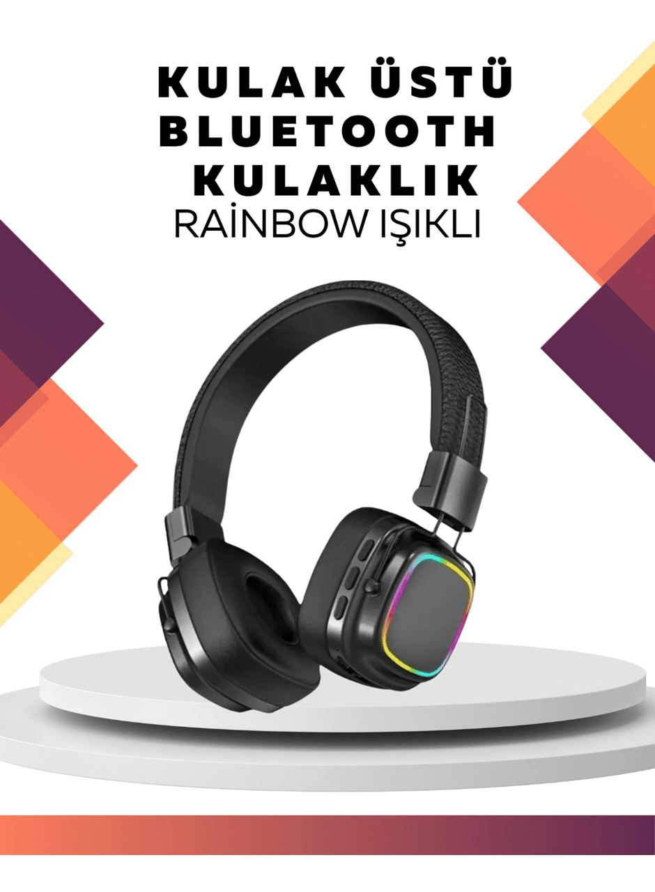 Kablosuz RGB Işıklı Katlanabilir Bluetooth Kulak Üstü Kulaklık