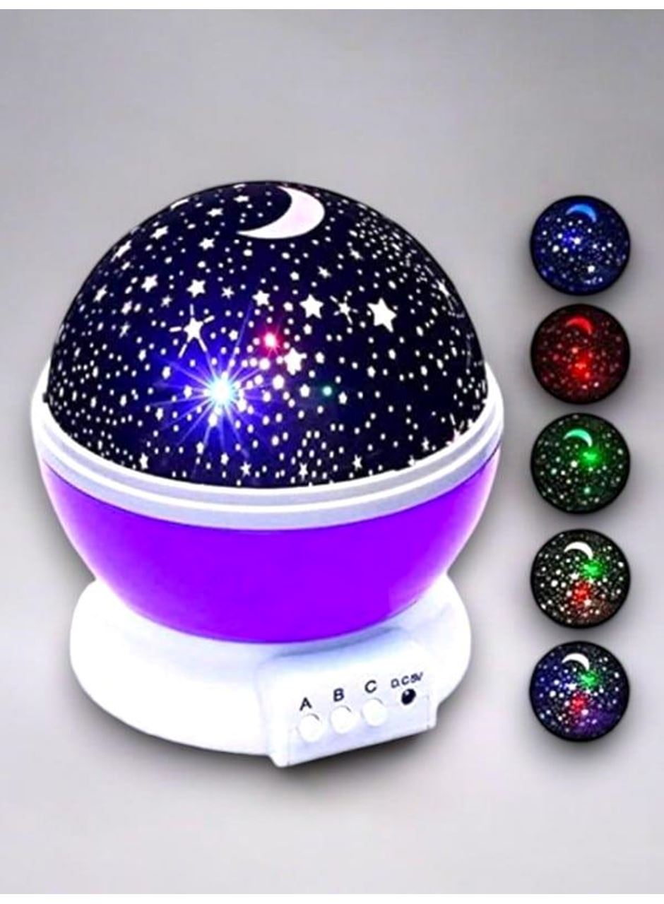 Dönen Renkli Gökyüzü Projektörlü Gece Lambası