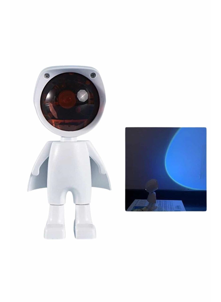 Gün Batımı Lambası Işık Arka Plan Projektör Sevimli Astronot Enerji Tasarruflu