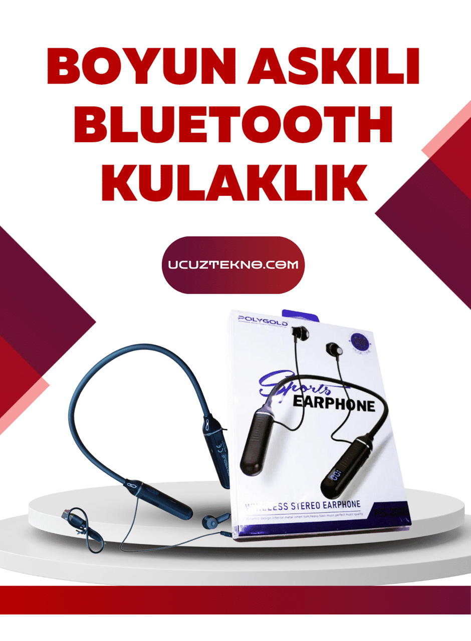 Polygold PG-100 Bluetooth Kulaklık – Ergonomik Boyun Bantlı Tasarım, Net Ses ve Konfor