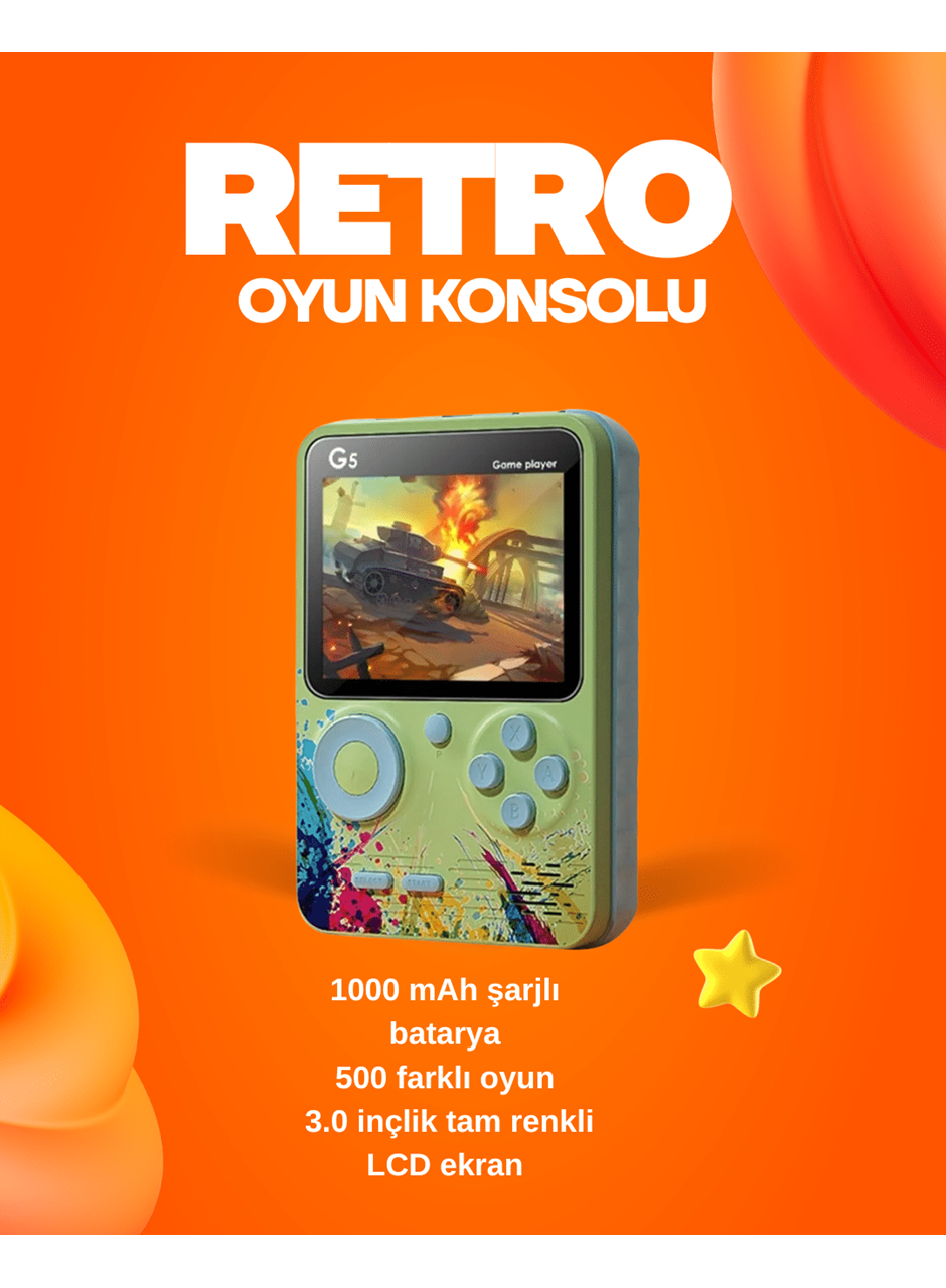 500 Oyun Hafızalı G5 Game Box – Renkli LCD Ekranlı