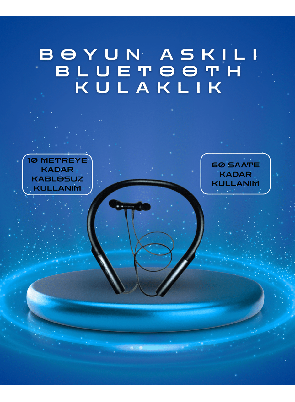 Polygold PG-100 Type-C Şarjlı Bluetooth Kulaklık – Boyun Askılı, Uzun Pil Ömürlü, Mikrofonlu