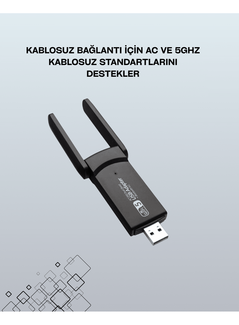 Realtek Chipsetli 5G Destekli Yüksek Hızlı Ağ Adaptörü