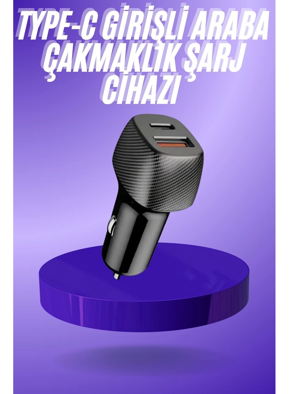 38W USB Type-C Girişli Oto Çakmaklık Araç İçi Hızlı Şarj Çakmaklık Şarj Aleti