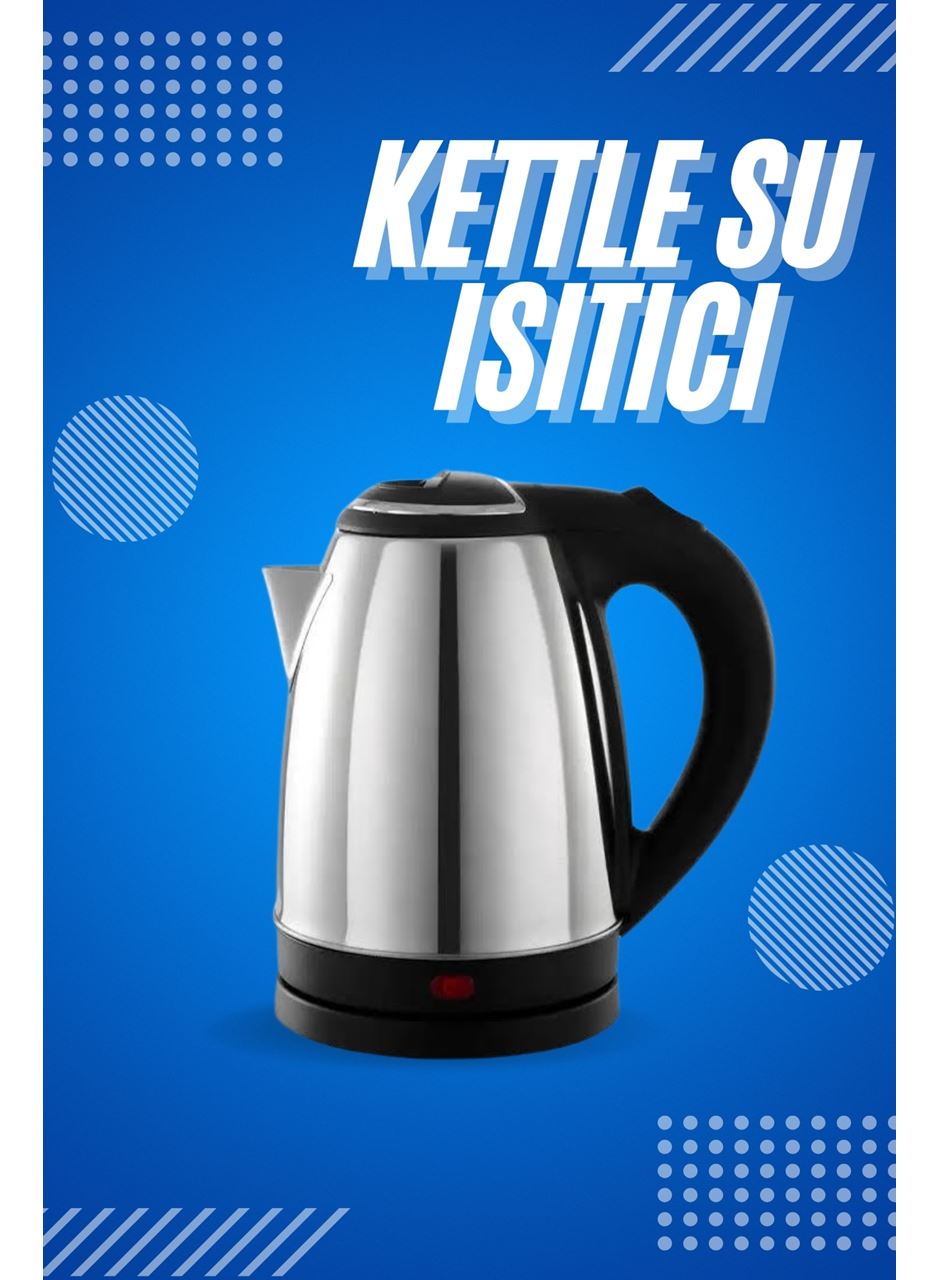 Elektrikli Paslanmaz Çelik Su Isıtcı Çelik Kettle 1.8 Lt. Uzun Ömürlü