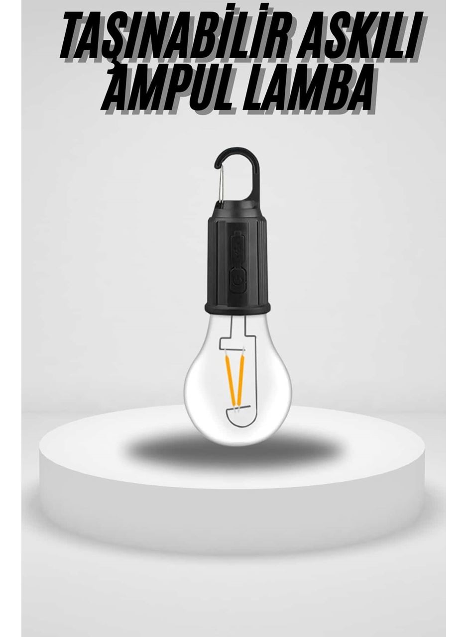 Taşınabilir Askılı Ampul Kamp Lambası Askılı Type-C Şarjlı Bahçe Lambası