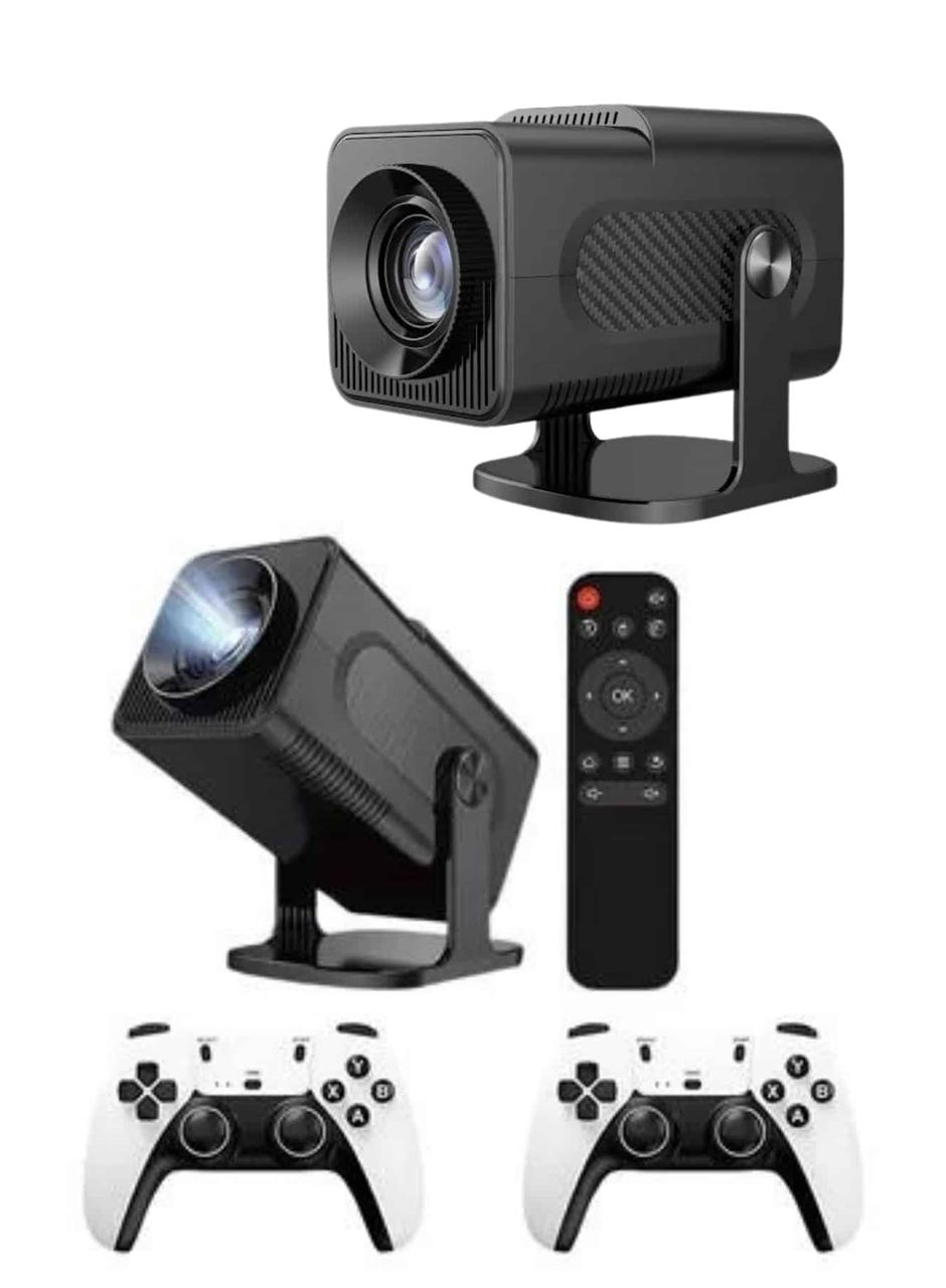 Çift Kollu Game Box Projeksiyon Cihazı Kumandalı Android Tv Dahili Hoparlör