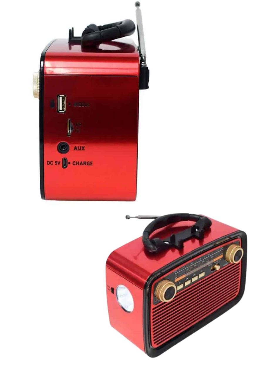 Bluetooth Hoparlör Ahşap Renk Vintage Işıklı Nostaljik Radyo Fm Ahşap Görünümlü