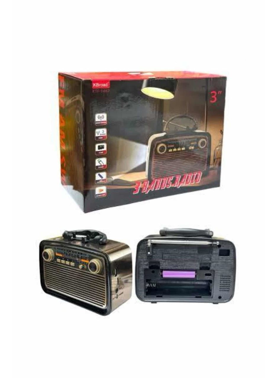 Nostalji Radyo Bluetooth Hoparlör USB-SD Kart Giriş Led Fener Işıklı Bataryalı Pilli