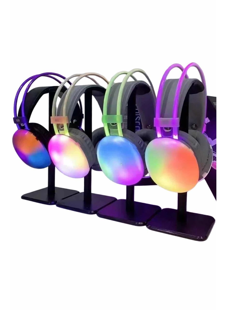 Yeni Nesil Kulak Üstü Kablosuz Uzun Ömürlü RGB Işıklı Bluetooth Kulaklık