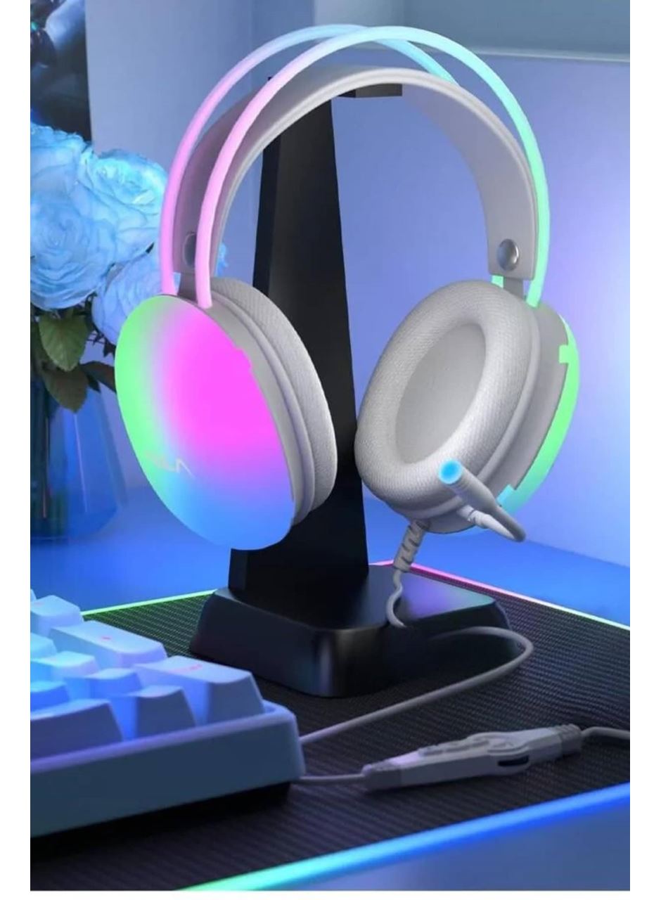 Kulak Üstü Kablosuz Bluetooth Kulaklık Unısex Renkli Işıklı Kulaklık