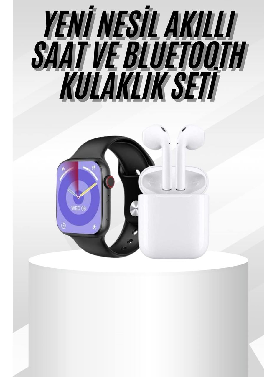 Yeni Nesil Akıllı Saat Ve Kulaklık Seti Gümüş Kasa Zarif Tasarım Çok Fonksiyonlu