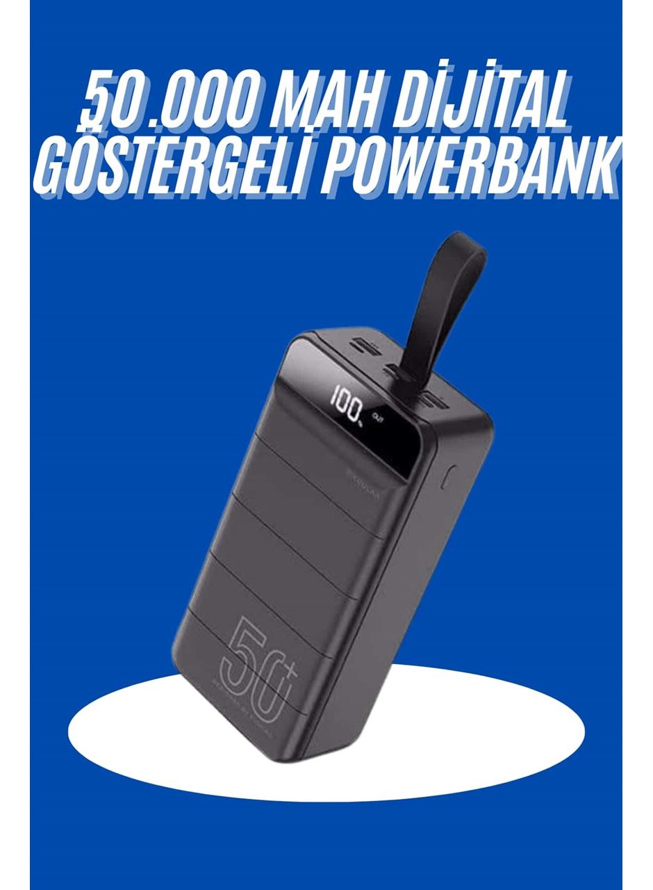 Powerbank 50.000 Mah Dijital Göstergeli Taşınabilir 4 Portlu Hızlı Powerbank