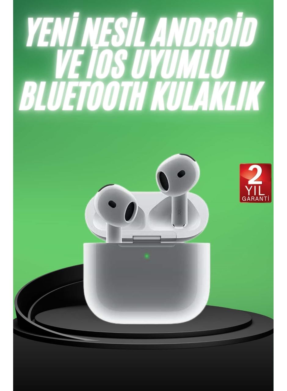 Yeni Nesil Bluetooth Kulaklık Beyaz Çağrı Cevaplayabilen Kablosuz