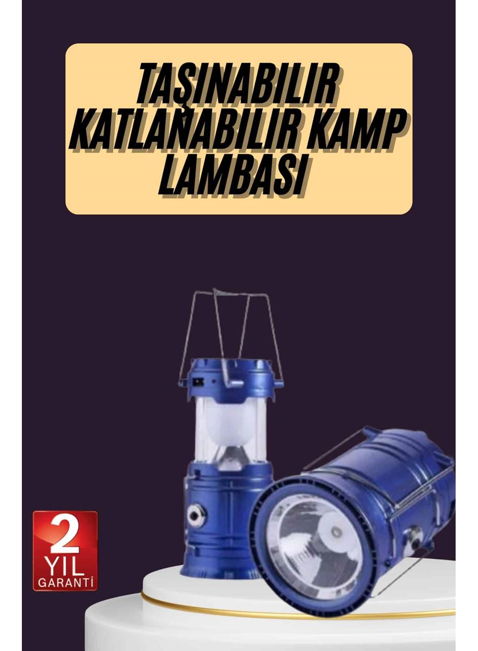 Kamp Feneri Şarj Edilebilir Güneş Enerjili Işıldak USB Şarjlı