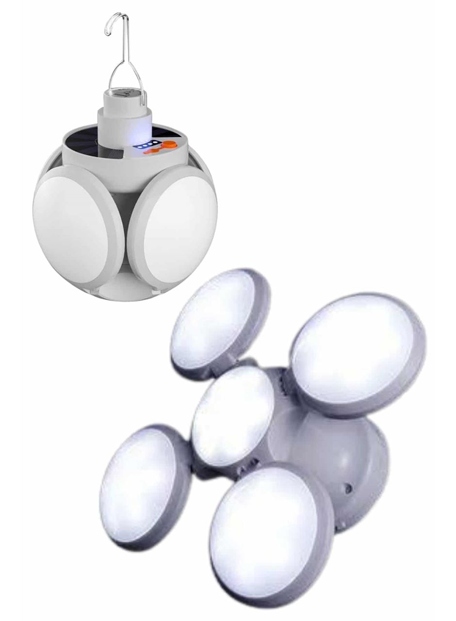 Kamp Lambası Güneş Enerjili Solar 5 Kanatlı Katlanır Lamba Karavan