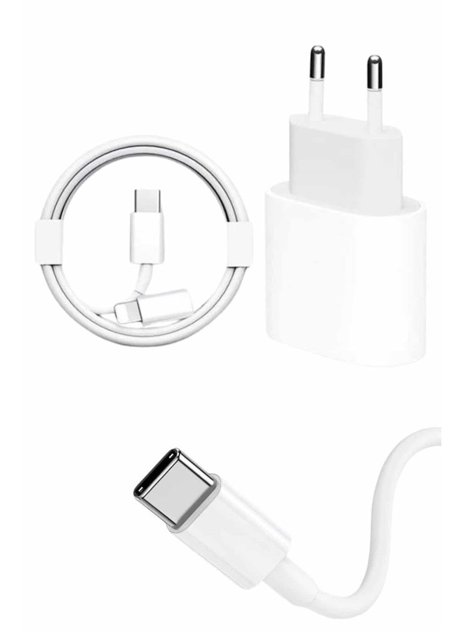 15/Pro/Pro Max 20W İOS Uyumlu Hızlı Şarj Aleti Adaptörlü Beyaz