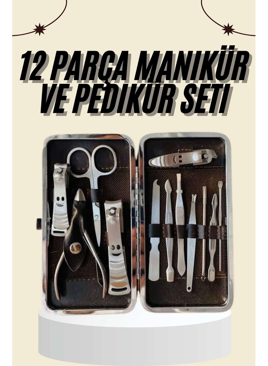Tırnak Bakımı Tırnak Makası Profesyonel 12 Parça El Ayak Manikür Pedikür Seti