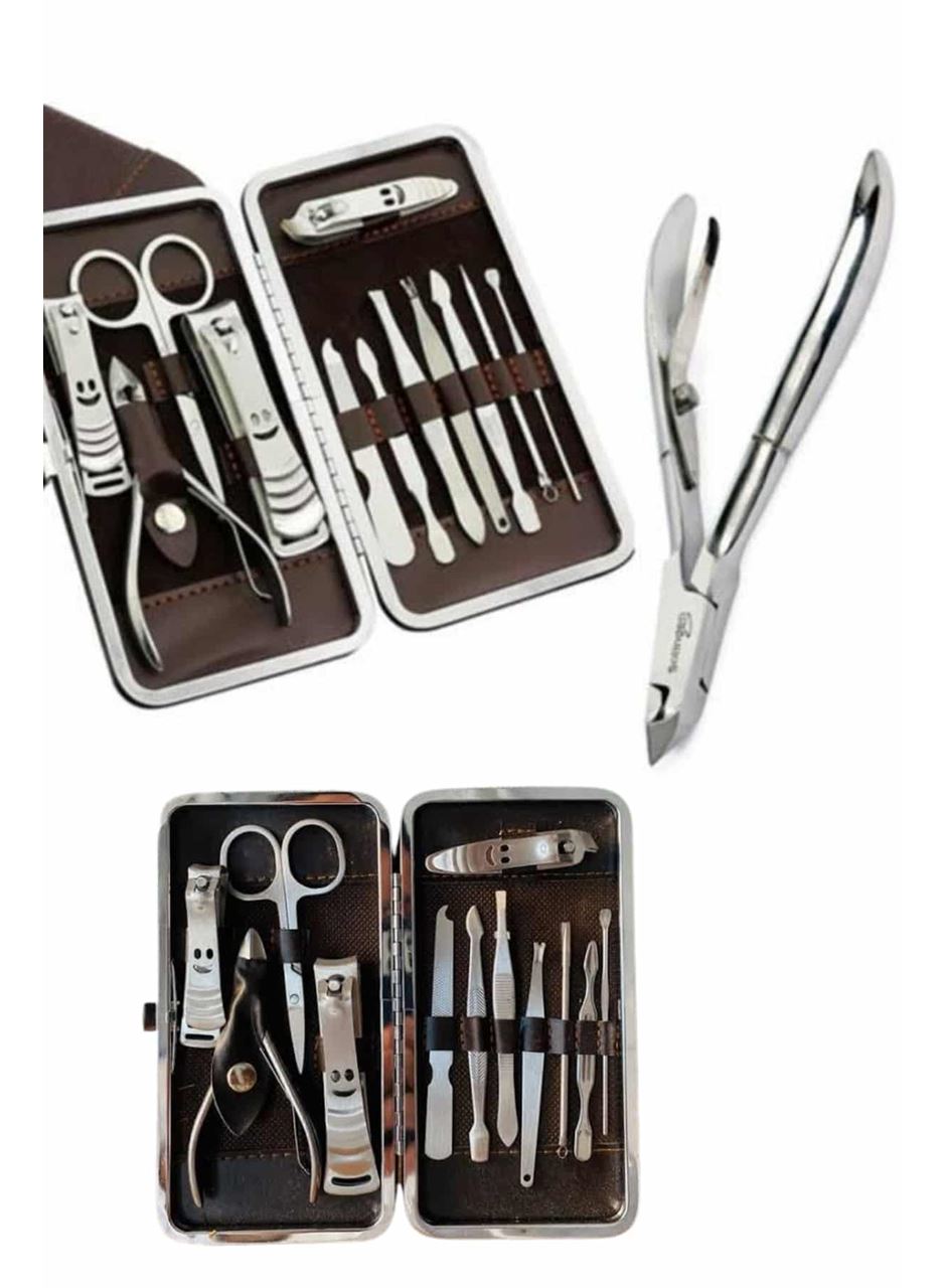 Tırnak Bakım Seti Tırnak Düzeltme Batık 12 Parça Çanta Tipi Manikür Pedikür