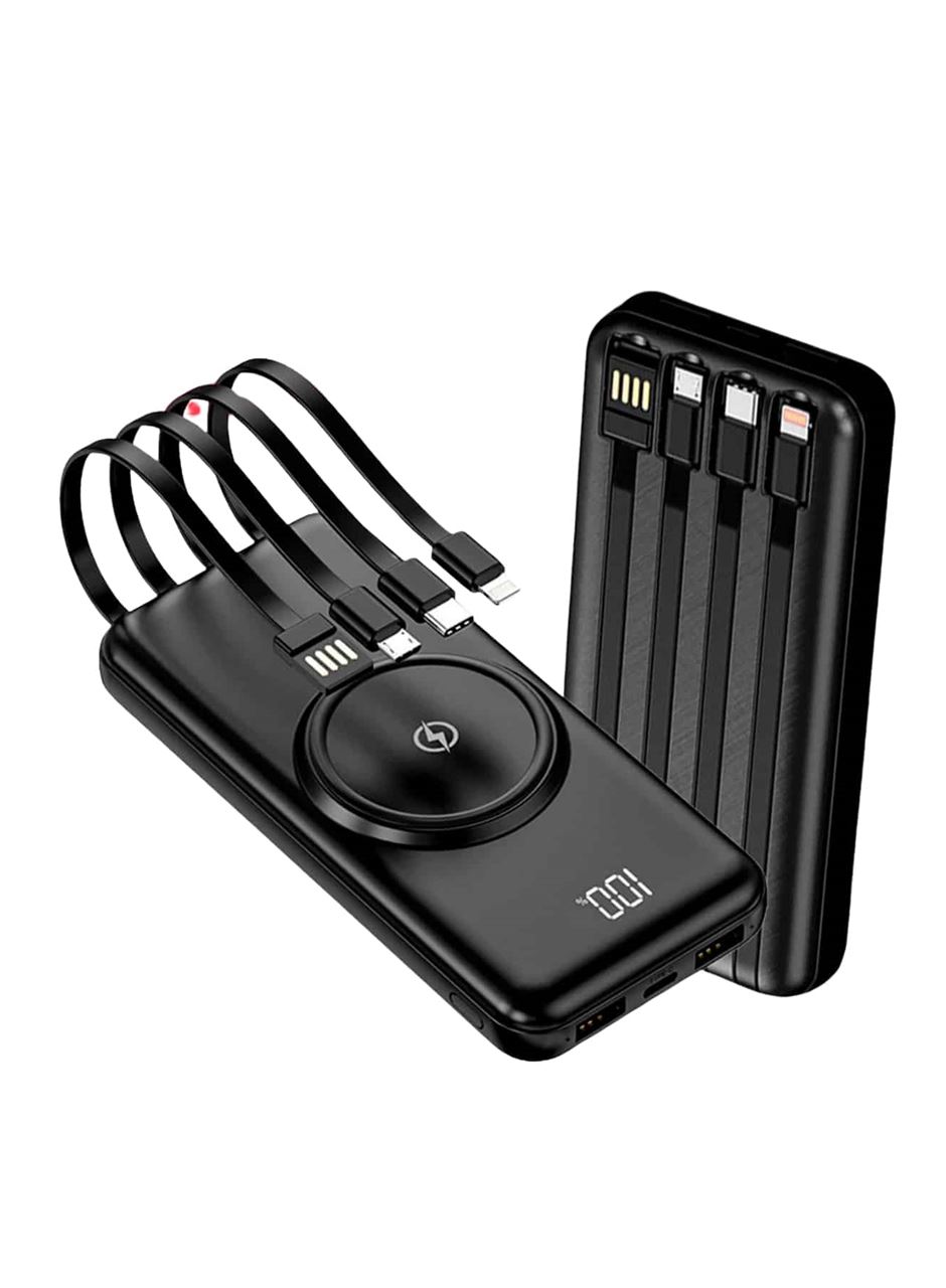 Kablosuz Çoklu Şarj Girişli 10.000 Mah Kablolu Powerbank Taşınabilir