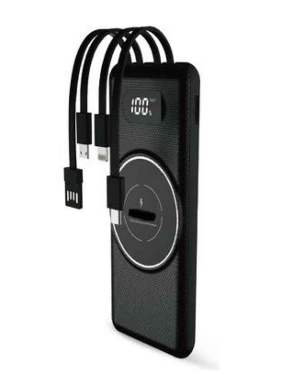 Wireless Powerbank 10000 Mah LED Ekranlı Dahili Kablolu Hızlı Şarj