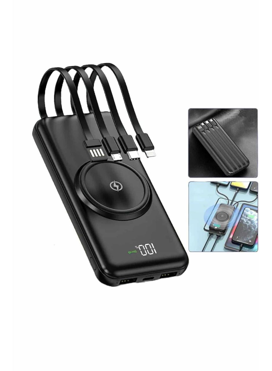 Wireless Powerbank 10000 Mah LED Ekranlı Dahili Kablolu Hızlı Şarj