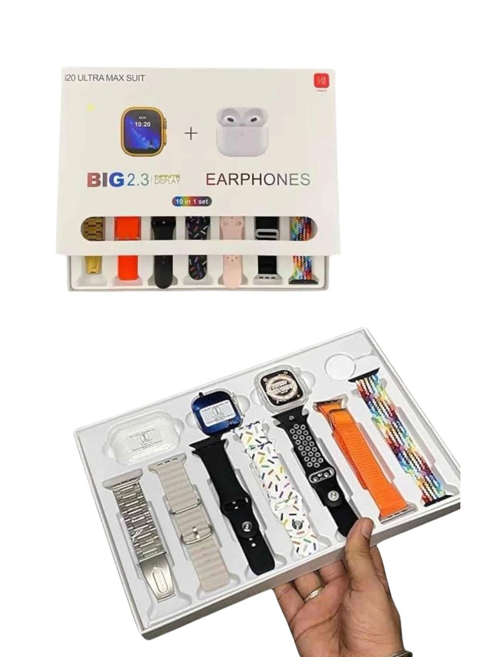 Akıllı Saat ve Air Pro Kulaklık 7 Kordonlu Çok Fonksiyonlu İkili Set