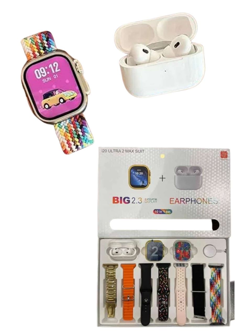 Akıllı Saat ve Air Pro Kulaklık 7 Kordonlu Çok Fonksiyonlu İkili Set