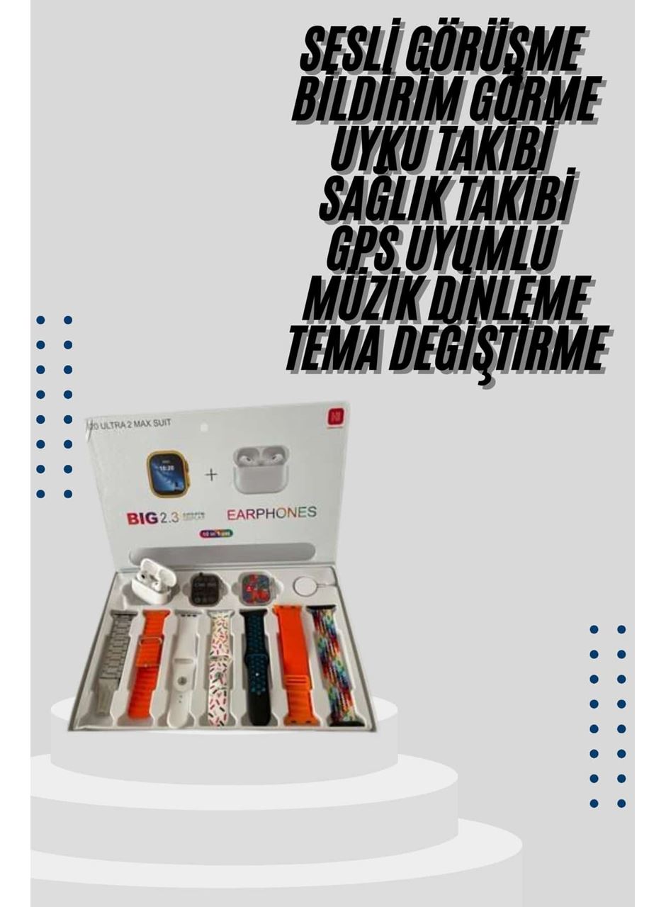 9 Ultra Akıllı Saat 49mm 2inç Ekran 7 Kordonlu ve Bluetooth Kulaklık