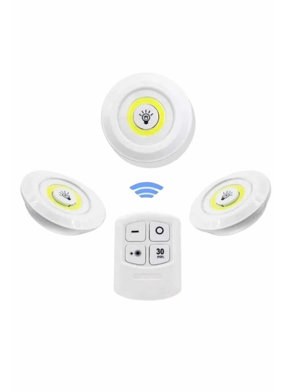 Dolap Işığı Mutfak Rafı Işığı Uzaktan Kumandalı 3 Lü Spot Led Lamba