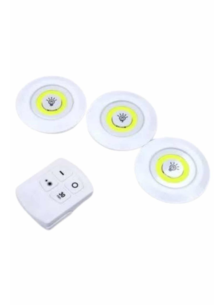 Dolap Işığı Mutfak Rafı Işığı Uzaktan Kumandalı 3 Lü Spot Led Lamba