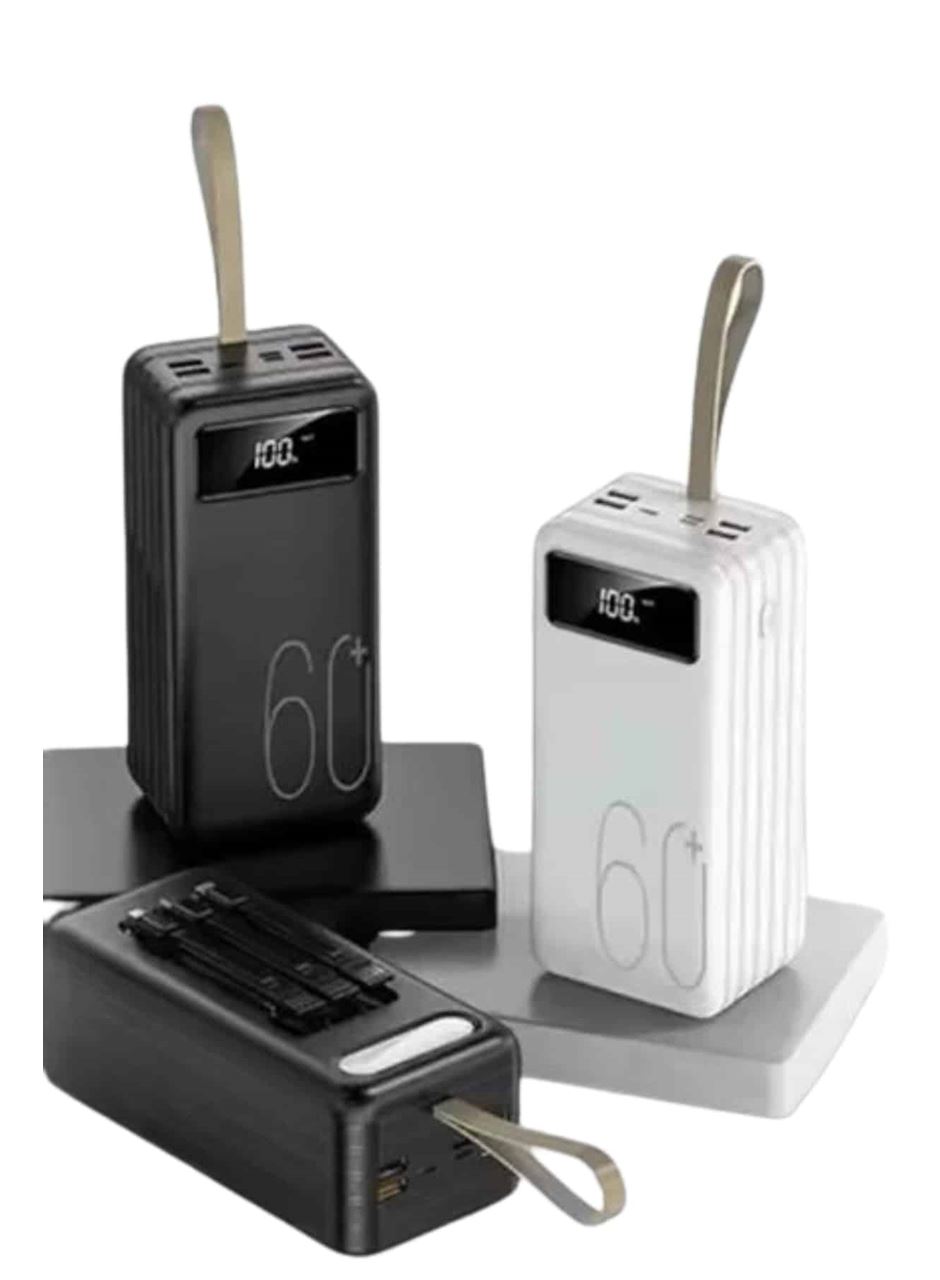 Hızlı Şarj 4 Çıkışlı Powerbank 60.000 Mah Taşınabilir Dijital Göstergeli