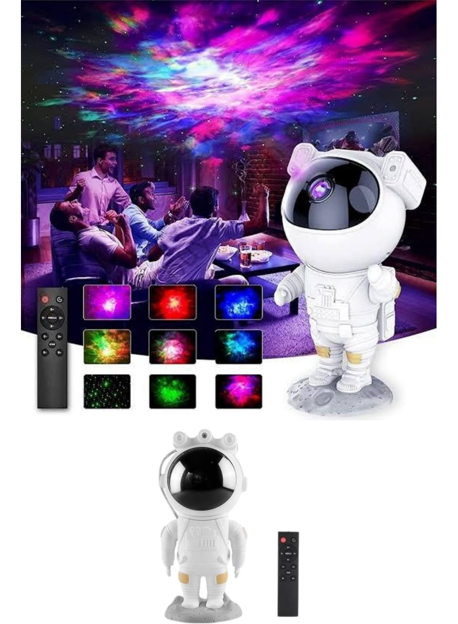 Astronot Şeklinde Bluetooth Hoparlör Gökyüzü Kumandalı Aydınlatma Lamba